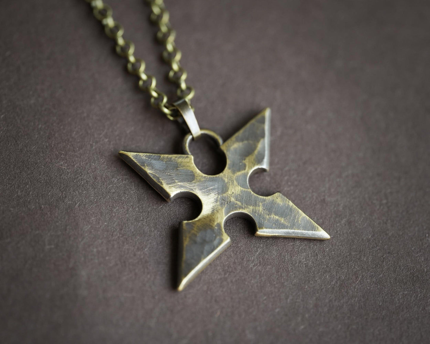 Brass / 925 Sterling Silver Kingdom Heart Roxas Cross Necklace Pendant Jewelry