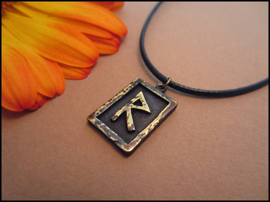 Viking Raidho Rune - Journey - Viking Norse Jewelry Pendant Necklace - Baldur Jewelry