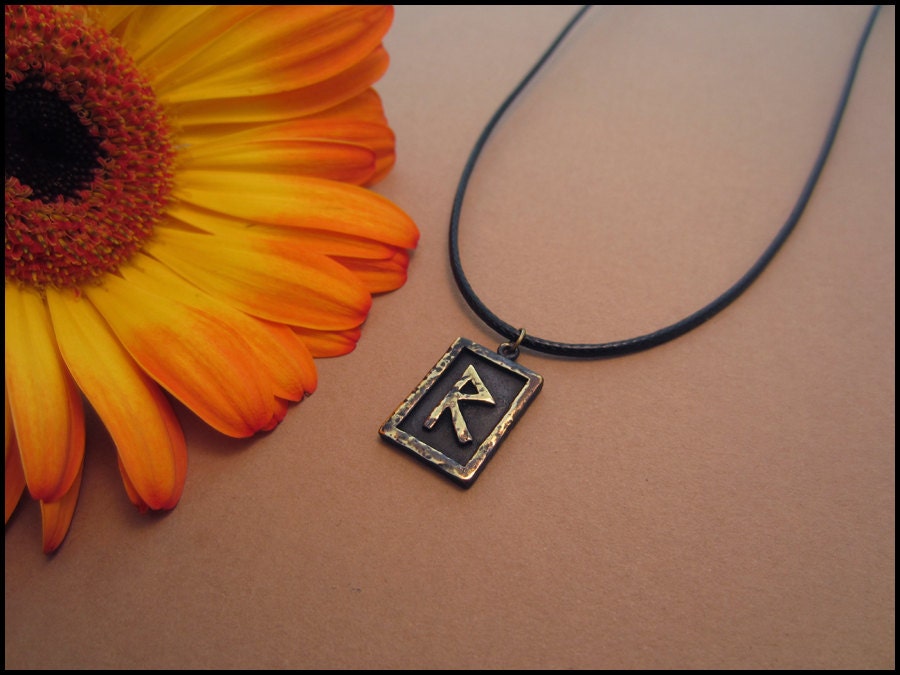 Viking Raidho Rune - Journey - Viking Norse Jewelry Pendant Necklace - Baldur Jewelry