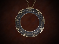 Brass Premium Quality Stargate SG1 Atlantis Universe Portal Pendant Necklace - Stargate Atlantis Jewelry Charm Amulet - Stargate Merchandise Cosplay