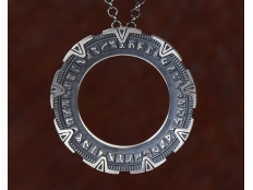 925 Sterling Silver Premium Quality Stargate SG1 Atlantis Universe Portal Pendant Necklace - Stargate Atlantis Jewelry Charm Amulet - Stargate Merchandise Cosplay